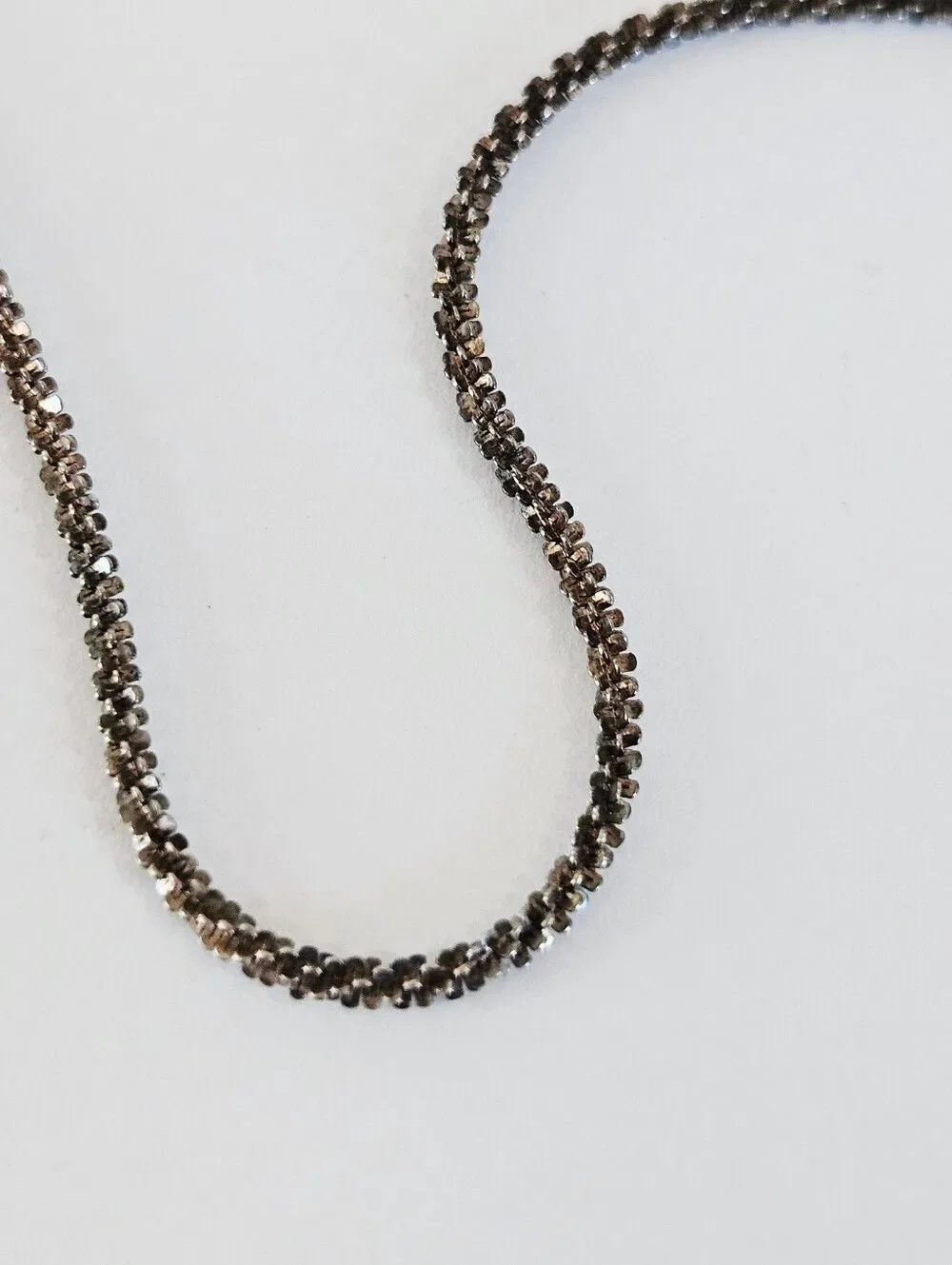 Vintage Milor Italy Sterling Silver 925 Twisted Linked Rope Chain Necklace 18